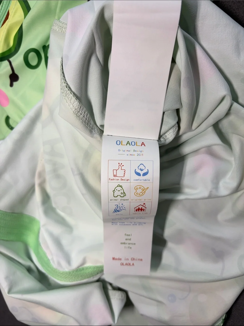 Kids Light Green Avocado Hooded Swim Coverup